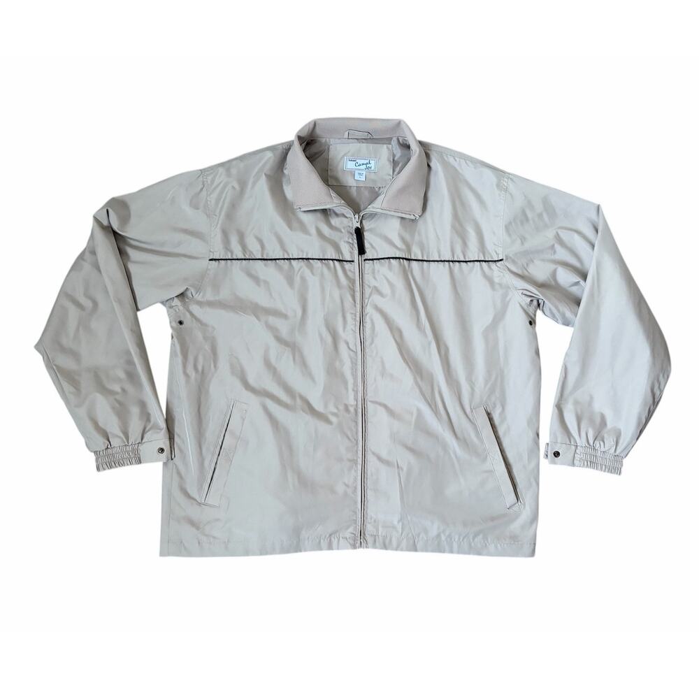 Haband Casual Joe Lightweight Men's Beige Windbreaker Zip Up Jacket Sz L Casual